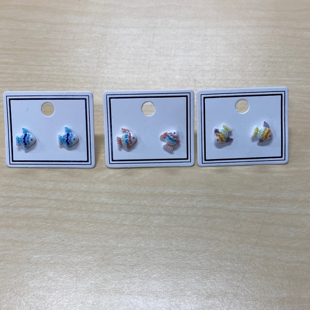 BUNDLE OF 3- Colorful Fish Earrings